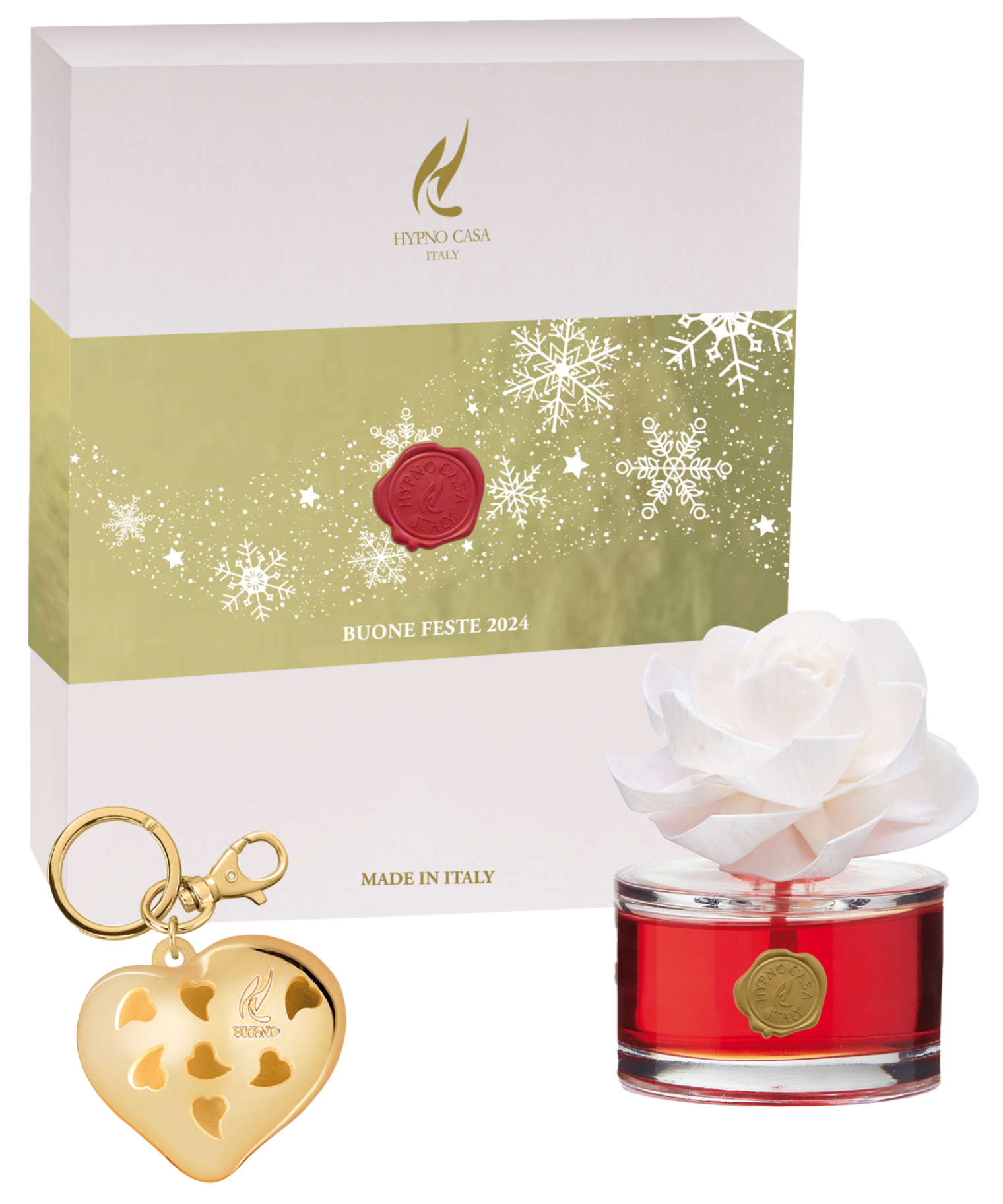 Gift Box With Scented Key Ring And 60 Ml Diffuser With Flower - Hypno Casa